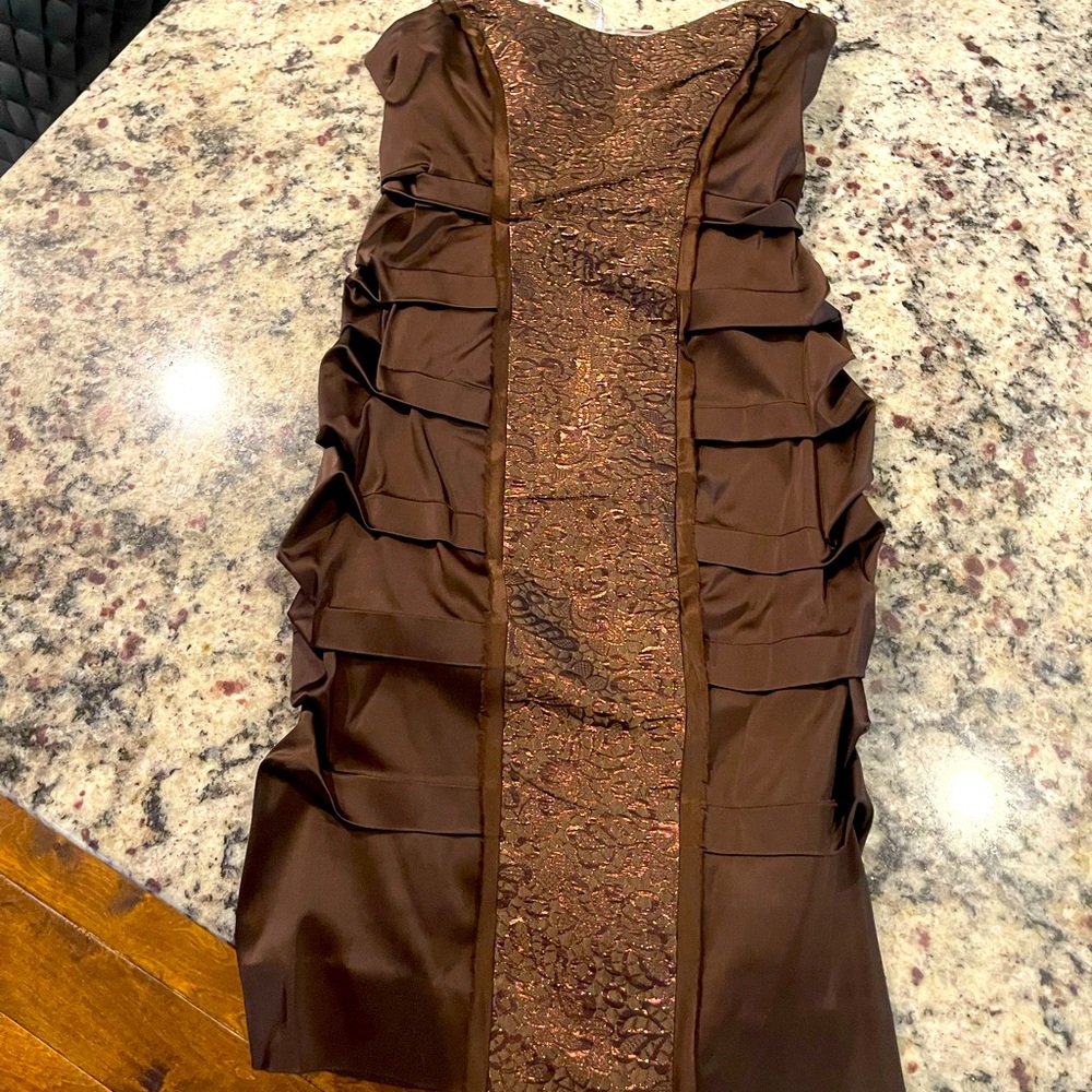 Nicole Miller cocktail dress size 0, beautiful bronze/chocolate color.